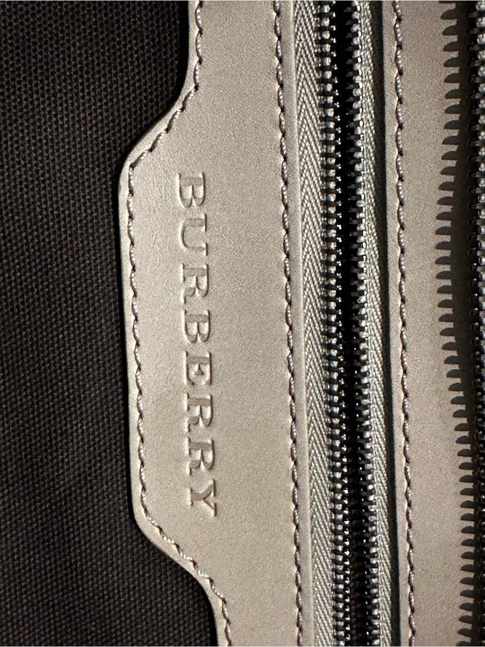 Burberry Beige and Gray Plaid Top-Handle Tote - Picture 6 of 10